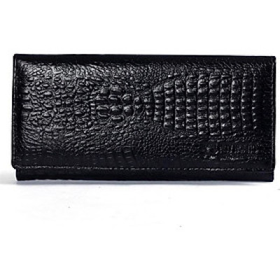 Ví nữ da bò vân cá sấu nhỏ 2 gấp nhiều màu Huy Hoàng HT3101-02-03-04