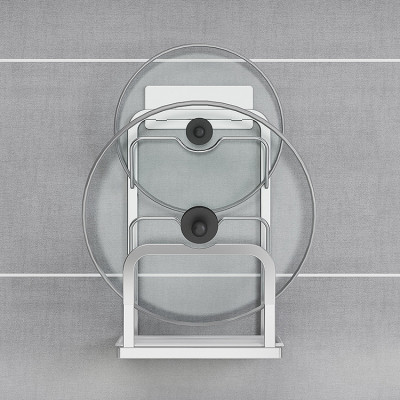 Kệ để nắp nồi 3 tầng inox 304 dán tường đa năng Hobby home decor TT05