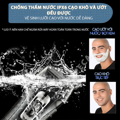 Máy cạo râu mini Kemei KM-T98 công suất mạnh mẽ 5W chống nước IPX5 - Hàng chính hãng