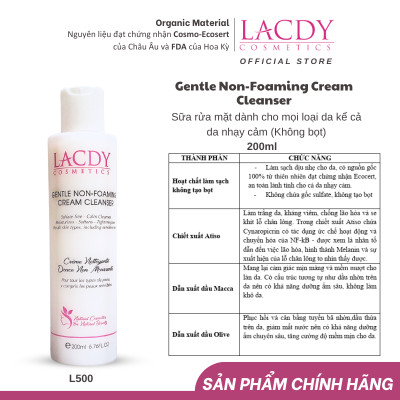 Sữa rửa mặt dành cho mọi loại da kể cả da nhạy cảm (không bọt) - L500 GENTLE NON-FOAMING CREAM CLEANSER 200ml