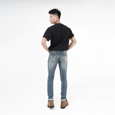 Quần Jeans Nam Cao Cấp HUNTER X-RAYS Form Slimfit Thun Màu Xanh Phủ Dơ NhẹD33