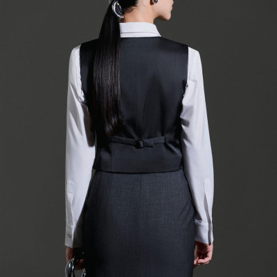 Chân váy bút chì ZELDA túi sườn diễu, xẻ sau màu xám chì thiết kế cao cấp WHITE CHIC