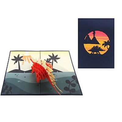 Thiệp 3D Khủng Long Stegosaurus – Thiệp Pop Up Độc Đáo, Sáng Tạo, Tặng Sinh Nhật, Trẻ Em, Bạn Bè  Mô tả sản phẩm  Khám phá thế giới tiền sử đầy bất ngờ với, A34