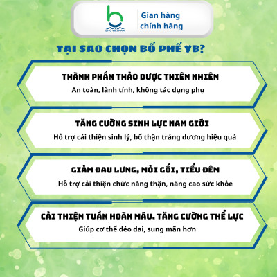 Viên Uống Bổ Phế YB Hỗ Trợ Giảm Ho, Giảm Đờm, Bổ Phế Hiệu Quả - 30 viên