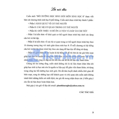 Sách - Bồi Dưỡng Học Sinh Giỏi Sinh Học 8 (Dùng Chung Cho Các Bộ SGK Hiện Hành)