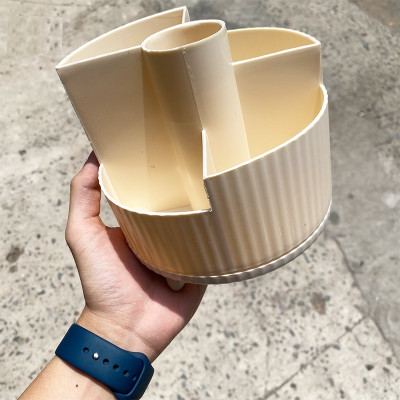 Kệ Để Đồ Trang Điểm - Khay Để Bút Bàn Làm Việc Xoay Tròn 360