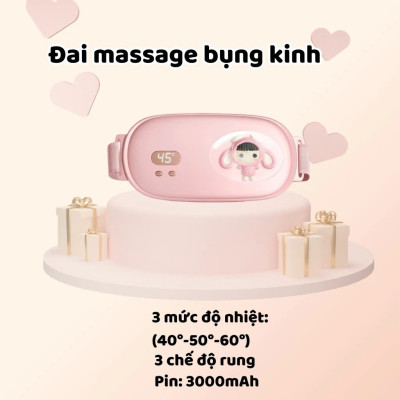 Máy chườm nóng hỗ trợ giảm đau bụng kinh có 3 mức nhiệt, Pin sạc UBS, món quà ý nghĩa tặng người yêu