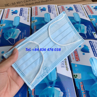 Khẩu trang y tế 4 lớp kháng khuẩn màu xanh GREEN LIFE - có chứng nhận kiểm định chất lượng