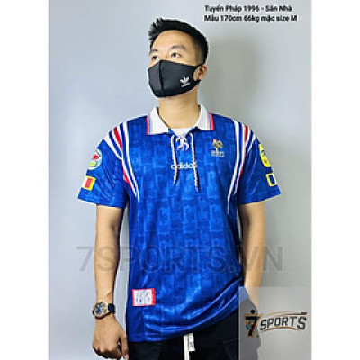 Áo Bóng Đá Retro Tuyển Pháp 1996 - Sân Nhà bản cao cấp vải Cotton Polyester