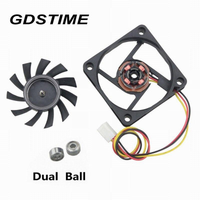 1 Pieces Gdstime 60mm x 1mm 6cm 3Pin Two Ball Bearing DC 11V Brushless Cooling Fan 60x60x1mm 601