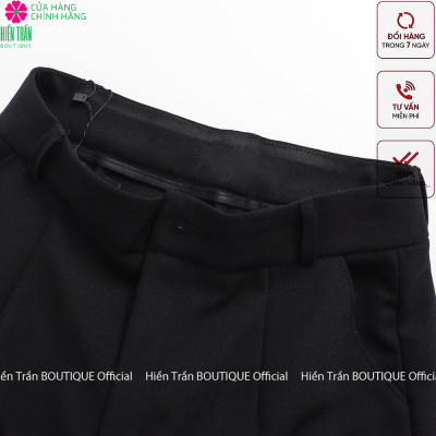 Quần baggy nữ Hiền Trần BOUTIQUE đồ công sở lưng cạp cao đi học form dáng đẹp thanh lịch màu đen ghi