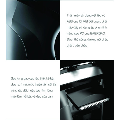 Máy Cạo Râu Enchen BlackStone3 hệ thống thông minh ESM cạo râu khô và ướt - Hàng chính hãng