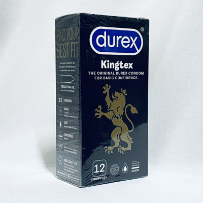 Bao Cao Su Durex Kingtex Đen (12s) - Size Nhỏ 49mm - Ôm Sát - Nhập Khẩu Thái Lan