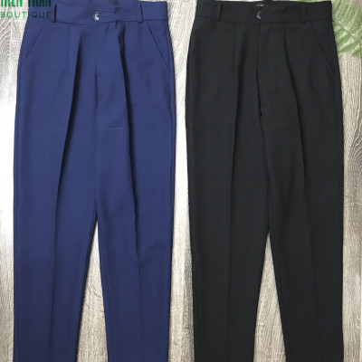 Quần tây nữ Hiền Trần BOUTIQUE lưng cạp cao âu công sở đẹp màu đen đồ đi học form chuẩn tôn dáng