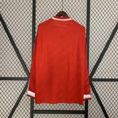 Áo Bóng Đá Retro Manchester United 1986 Dài Tay - Sân Nhà bản cao cấp vải Cotton Polyester