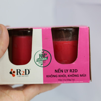 Nến Không Khói Đỏ, Nến Thắp Sáng, Đèn Cầy Ly, Chính Hãng Đến Từ Shop R2D, Làm Từ Thành Phần Tự Nhiên, Lành Tính.