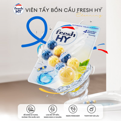 Viên Tẩy Bồn Cầu Fresh HY 350 Lần Xả, Làm Sạch Khuẩn & Ngăn Ngừa Mảng Bám, Khử Mùi Và Lưu Hương Thơm Mát (2 Vỉ Treo)