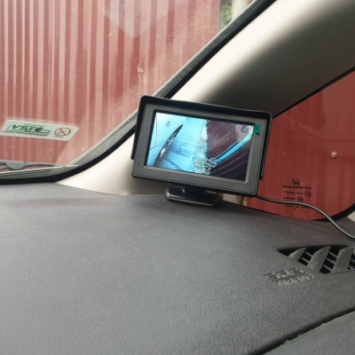 Trọn bộ MÀN HÌNH kèm Camera soi lề ô tô gắn gương cắm tẩu không đấu YOELBAER góc quay rộng không khoan