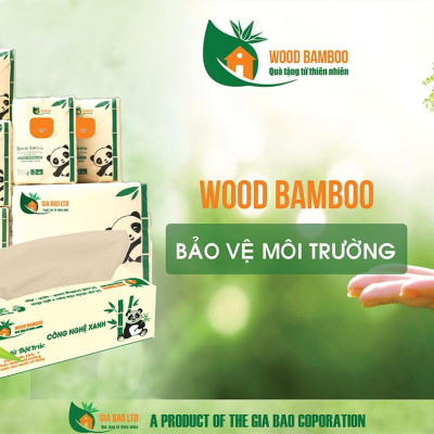 Hộp khăn giấy rút đa năng WOOD BAMBOO 180 2 lớp