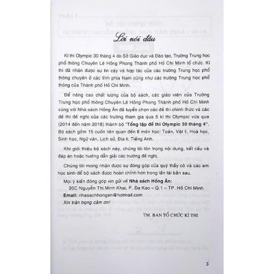 Sách - Tổng Tập Đề Thi Olympic 30 Tháng 4 Môn Vật Lí Lớp 11 - Ban Tổ Chức Kỳ Thi - Hồng Ân