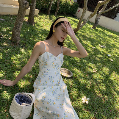 Đầm maxi đi biển, du lịch, sự kiện... loại đẹp, hàng chuẩn Quảng Châu, dọn kho siêu tốt, váy maxi hoa nhí 2 dây màu sáng, họa tiết nhẹ nhàng, nữ tính | MX054