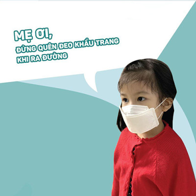 Khẩu trang trẻ em Virus Off - Ohki Nhật Bản thiết kế 3D ôm sát mặt NV-99A 3 miếng