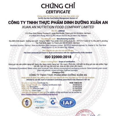 Ngũ Cốc Gạo Lứt Huyết Rồng Xuân An [ít đường] Túi 400G {25g*16 gói}(Tặng Kèm 1 Túi Yến Mạch 150G)