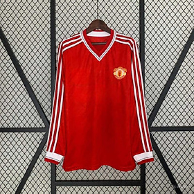Áo Bóng Đá Retro Manchester United 1986 Dài Tay - Sân Nhà bản cao cấp vải Cotton Polyester