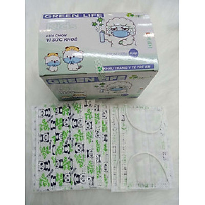 Khẩu trang y tế trẻ em kháng khuẩn GREEN LIFE - PANDA