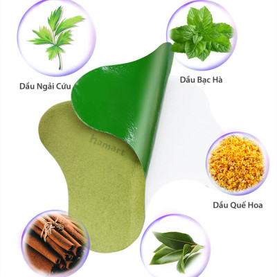 Hộp 12 Miếng Cao Dán Ngải Cứu Xương Khớp Hamart Giảm Đau Mỏi Khớp Cổ Vai Gáy Cột Sống Lưng
