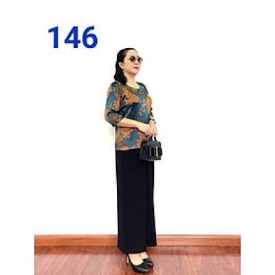 Bộ Đồ Trung Niên - Bộ Phối Áo Lụa Satin và Quần Đũi Cao Cấp - Dành Cho Phụ Nữ Việt Nam 2021 - Tuấn Tú Store