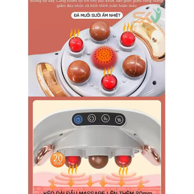 Đai Massage Bụng Hỗ Trợ tan Mỡ Bụng, Xoa Bóp Cùng Lúc Làm Nóng, Mát Xa Cổ Vai Lưng Đùi