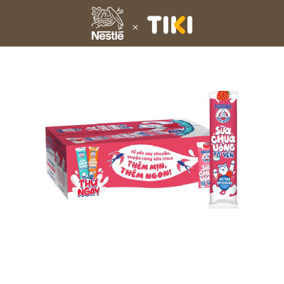 Thùng 28 gói Sữa chua Tổ Yến Nestlé Yogu Gấu Hương Dâu 28x75ml