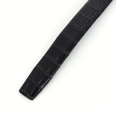 Dây nịt nam da cá sấu Huy Hoàng nguyên con bản lớn màu đen HP4768