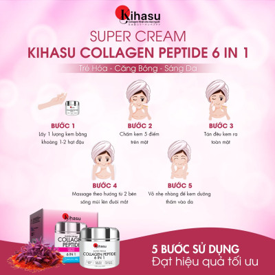 Bộ 2 Kem Dưỡng Collagen Kihasu 6in1 Dưỡng Da Trắng Sáng Đều Màu, Cung Cấp Độ Ẩm, Giúp Da Săn Chắc, Đàn Hồi, Trẻ Trung