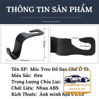 Móc Treo Đồ Chữ S Gắn Sau Ghế Ô Tô Xe Hơi, Nhựa ABS Cao Cấp An Toàn, Tiện Lợi, Hàng Dày Loại 1 - Hàng Nhập Khẩu