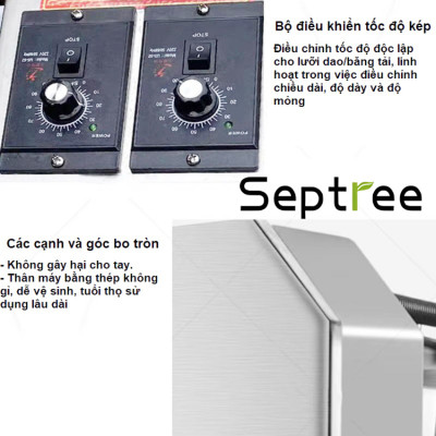 Máy thái rau củ, quả đa năng chuyên nghiệp - Dòng công nghiệp. Thương hiệu Mỹ cao cấp Septree - F46. Hàng chính hãng