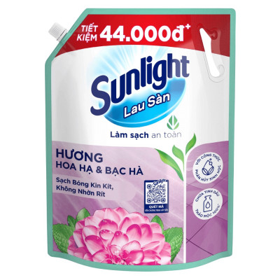 Nước Lau Sàn Sunlight Tinh Dầu Thảo Mộc Hương Hoa Hạ Bạc Hà Túi 3.6KG