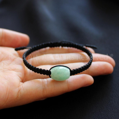 Vòng Tay Thắt Dây Lu Thống Cam Thach Xanh Lá 12x10MM, Vòng Tay Phong Thuỷ, Mệnh Hoả, Mộc S50 - Bead Art