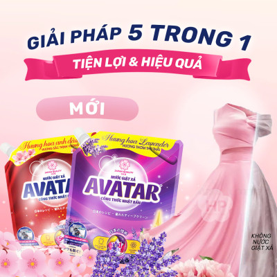 Combo 2 Túi Nước Giặt Xả Vải Hương Lavender Avatar ( 2kg2/ 1 Túi )