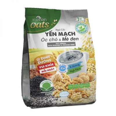 Combo 2 túi: Ngũ Cốc Yến Mạch Óc Chó Và Mè Đen 400G + Ngũ Cốc Dinh Dưỡng Canxi 400G [ít đường]