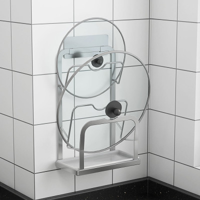 Kệ để nắp nồi 3 tầng inox 304 dán tường đa năng Hobby home decor TT05