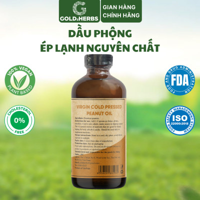 Dầu phộng ép lạnh nguyên chất GoldzHerbs - Chai 120ml/ 250ml