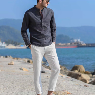 Áo sơ mi hàn quốc cổ tàu, sơ mi mới về 2024, đơn giản, thanh lịch