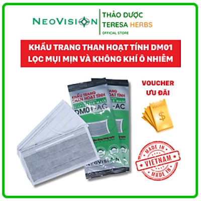 Combo 50 Khẩu trang than hoạt tính DM01-AC đạt chuẩn lọc khuẩn Nelson (Hoa Kỳ)