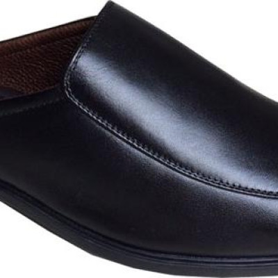 Dép nam bít mũi da bò Trường Hải màu đen đế cao 3.5cm HÌNH ẢNH THẬT