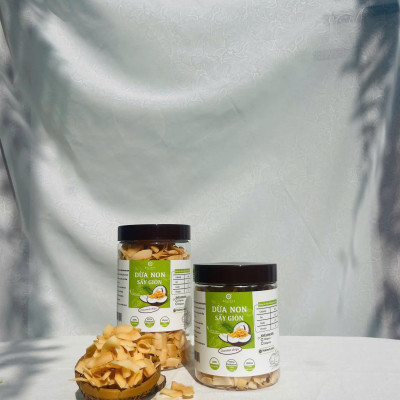 DỪA NON SẤY GIÒN - Coconut chips/ Thương hiệu HOLINUT