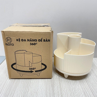 Kệ Để Đồ Trang Điểm - Khay Để Bút Bàn Làm Việc Xoay Tròn 360