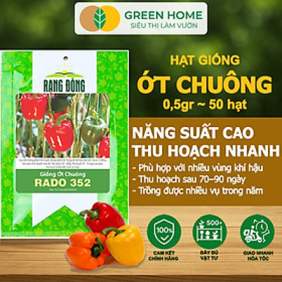 Hạt Giống Ớt Chuông GreenHome, Gói 0,5gr~50 hạt, Dễ Trồng Quanh Năm, Thu Hoạch Nhanh, Năng Suất Cao G13