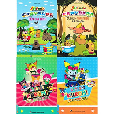 Sách - Bé Tô Màu Capybara + Kuromi - Combo 4 Cuốn - Hồng Ân